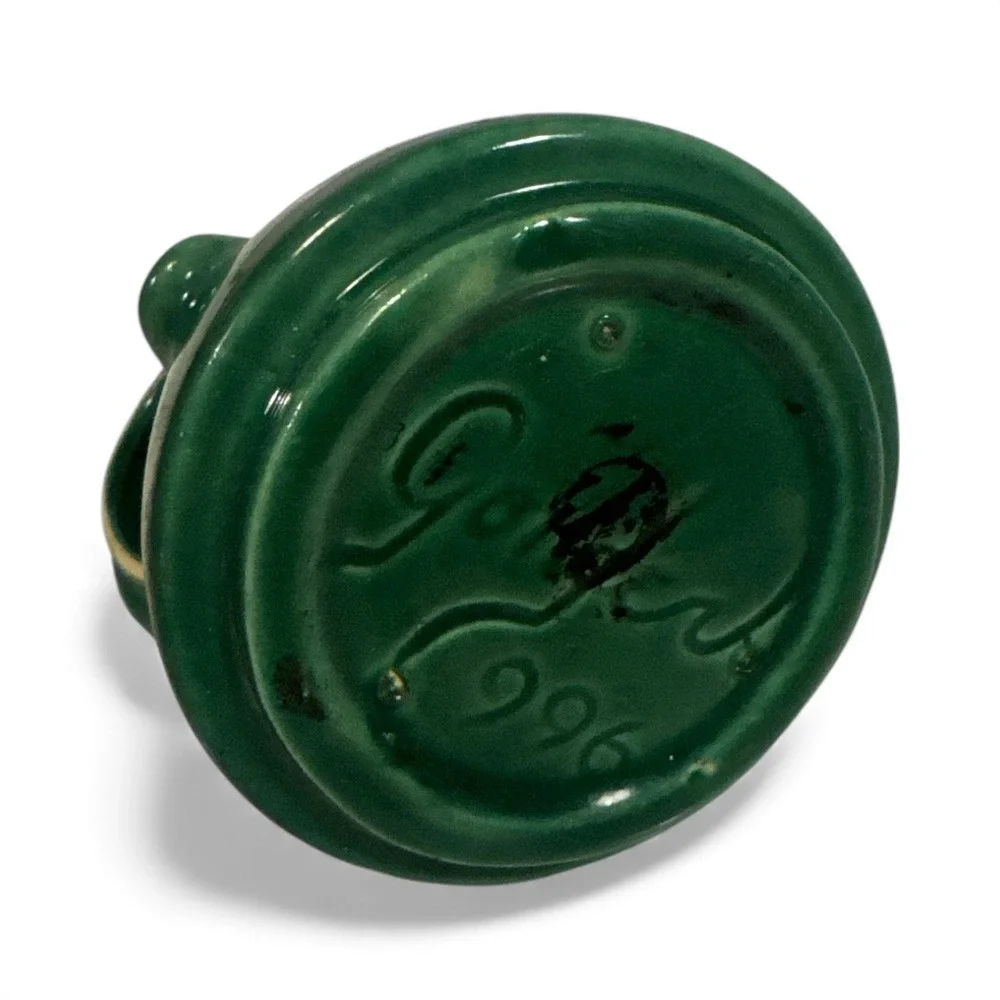Vintage Gonder Pottery 996 Creamer Pitcher Lid Green